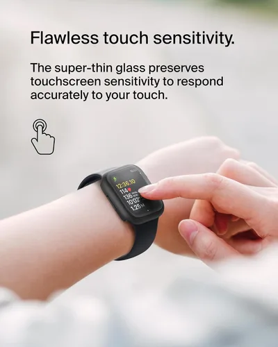 Vista 6 de Belkin ScreenForce - Protector de pantalla para Apple Watch 8 (1.772 in), color negro Protección de vidrio templado, compatible con Apple Watch