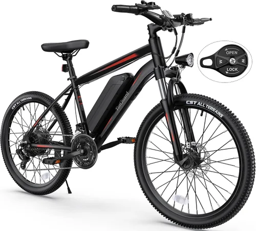 Vista 8 de TotGuard Electric Bike for Adults, 26" Ebike with Peak 500W Brushless Motor, Electric Mountain Bike with 374Wh Removable Battery, 50 Miles Electric