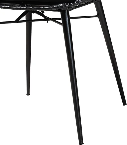 Vista 7 de Baxton Studio Brenna - Silla de comedor de ratán bohemia, color negro, 2 juegos (231-2P-12827-HT)