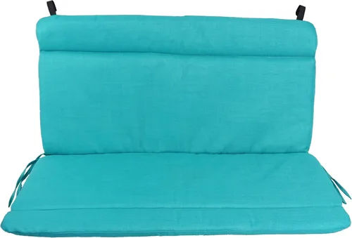 Vista 2 de Blazing Needles Cojín de sofá biplaza para interior/asiento, 42 x 40 pulgadas, azul aguamarina