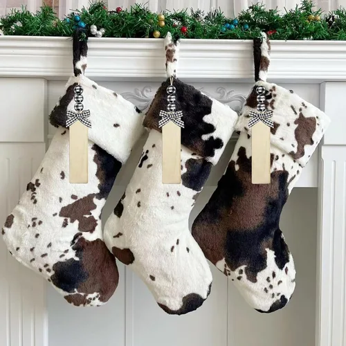 Vista 14 de Medias de Navidad de felpa personalizadas, paquete de 1 unidad, medias de Navidad grandes de piel bordada de 20 pulgadas, medias personalizadas