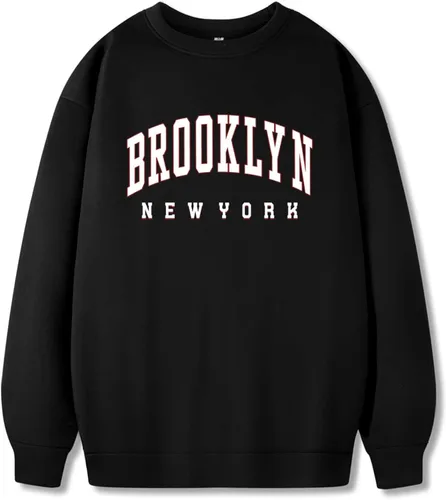 Vista 3 de GORGLITTER Sudadera de manga larga con cuello redondo y hombros caídos para hombre