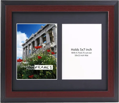 Vista 22 de Creative Picture Frames Marco de Fotos Negro con 2 Aberturas de Vidrio que Contiene Fotografías de 5 por 7 Pulgadas con Paspartú Negro de 10X12