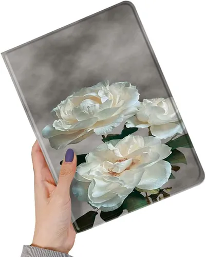 Vista 11 de kaitesi Funda floral compatible con iPad 6ª 5ª generación 9.7 pulgadas iPad Air/Air 2, diseño de flores, bonita funda inteligente de piel delgada