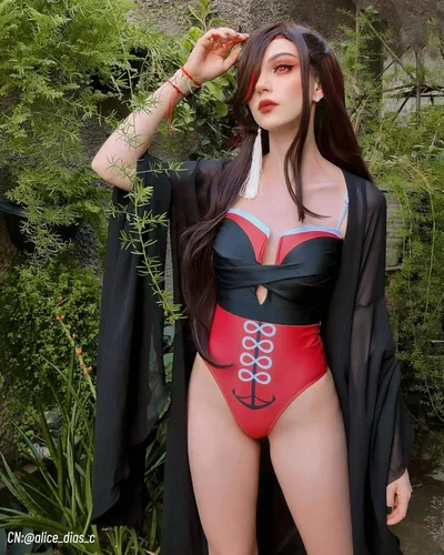 Vista 3 de Nuoqi Beidou Cosplay Genshin Swimsuit Beidou Swimsuit One Piece Bathing Suit for Women Girls Anime Swimsuit