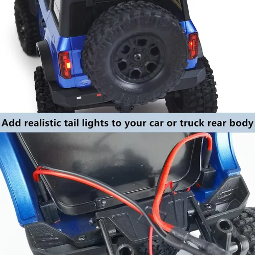 Vista 4 de MORLORDY Luces traseras LED RC para 1/24 RC Crawler Car SCX24 actualizaciones Bronco AXI00006 Accesorios
