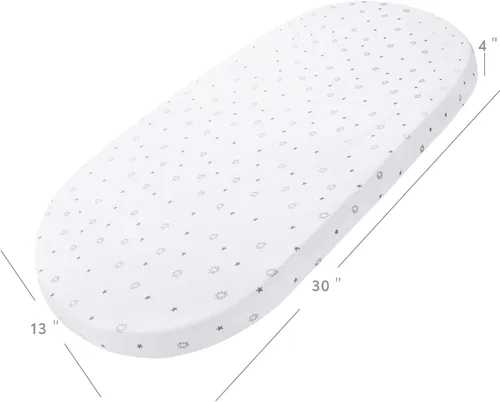 Vista 6 de Sábanas ajustables de moisés que se ajustan a UPPAbaby, SNOO, moisés Chicco LullaGo Anywhere y almohadilla de colchón de 13" x 30", paquete de 2