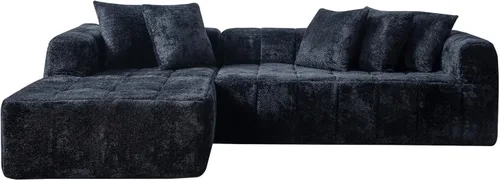 Vista 3 de WILLIAMSPACE Sofá modular Cloud de 107.9 pulgadas para sala de estar, moderno sofá tapizado de espuma de espuma para el suelo, sofá en forma de L