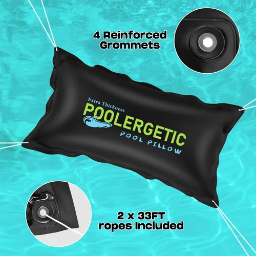 Vista 6 de Almohada de piscina de 4 x 8 pies para piscinas sobre el suelo, almohada grande de invierno para cierre de invierno, funda de piscina resistente