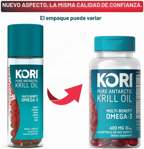 Vista 3 de Kori Krill Suplemento Omega-3, 600 mg - 60 unidades (paquete de 1)