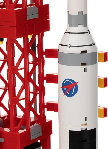 Vista 7 de Block Builder Rocket Launch - Juego de bloques de construcción (457 piezas) de la serie espacial para niños y adultos