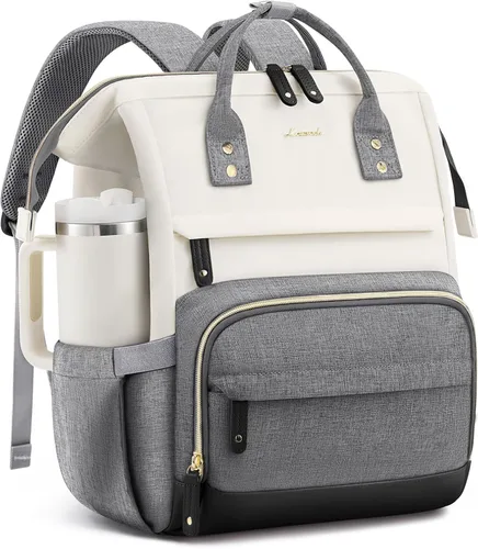 Vista 10 de LOVEVOOK Mochila para laptop para mujer, mochila de trabajo de 15.6 pulgadas con gran capacidad, bolsa de enfermera impermeable, mochila