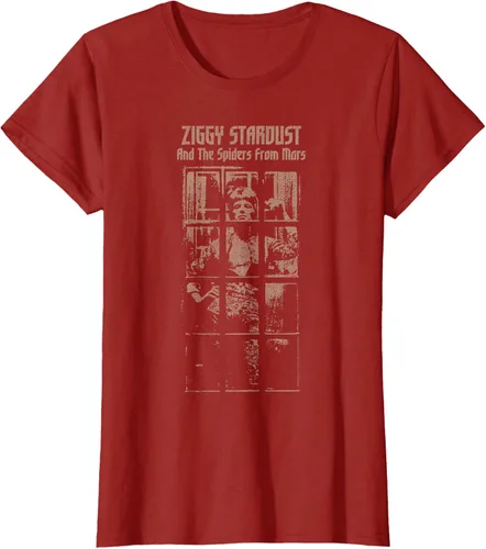 Vista 27 de David Bowie - Camiseta And The Spiders From Mars Faded, Negro