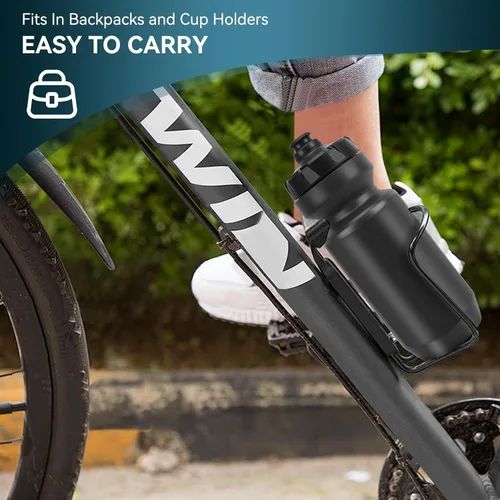 Vista 6 de HERCHR Botella de agua aislada para bicicleta, 20.6 fl oz, para todos los ejercicios y ciclismo