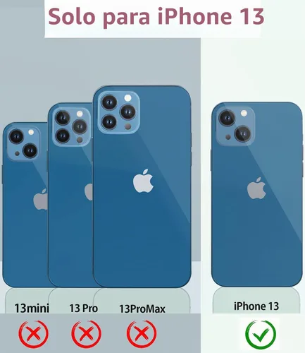 Vista 7 de Diverbox - Funda para iPhone 13 a prueba de golpes, caídas y polvo, funda de protección resistente para iPhone 13 de Apple, color negro