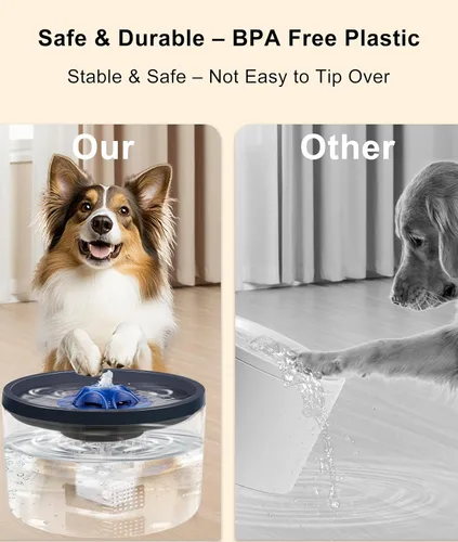 Vista 6 de Fuente de agua para perros de 4 litros/135 onzas para perros grandes y múltiples mascotas - Bomba ultrasilenciosa, 3 filtros, dispensador automático