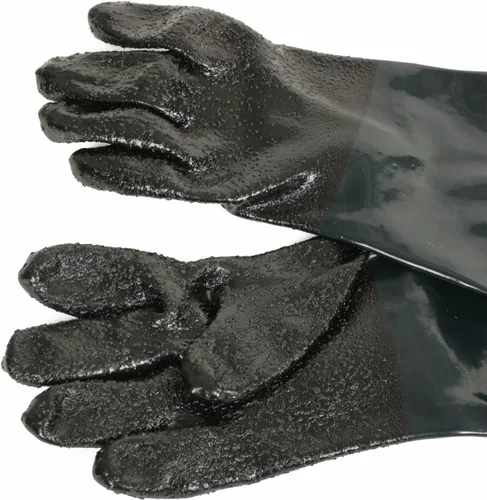 Vista 3 de Guantes de chorro de arena de goma con apertura de 8 pulgadas de diámetro y 24 pulgadas de longitud para gabinetes de chorro de arena modelo 60 90