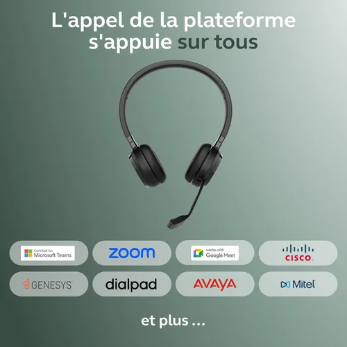 Vista 8 de Jabra Evolve 65 TE - Auriculares inalámbricos estéreo USB-A MS / auriculares de música