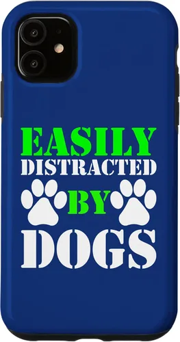 Vista 8 de Easily Distracted by Dogs for Puppy Dog Lover Funny Dog Paw Case for iPhone 16