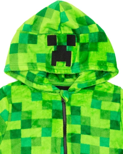 Vista 3 de Minecraft Mono de pijama Pixelated Creeper para niños, Verde