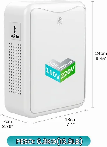 Vista 3 de Transformador Step Up de 110 V a 220 V, convertidor de voltaje de 2000 W, sin ruido, apto para exprimidores, máquinas de chocolate y otros