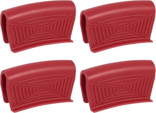 Vista 8 de uxcell 2 piezas de asistencia de silicona para mango de sartén caliente, fundas para mango de sartén caliente, funda resistente al calor, cubierta