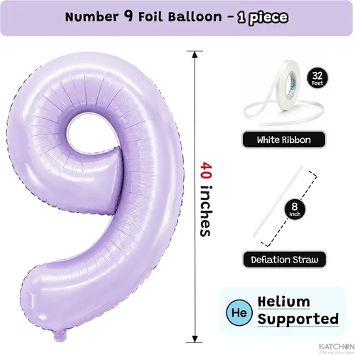 Vista 642 de KatchOn Globo negro del número 1 de 40 pulgadas, globo de feliz cumpleaños Large Mylar Number One Balloon for 1st Birthday Decorations, Foil