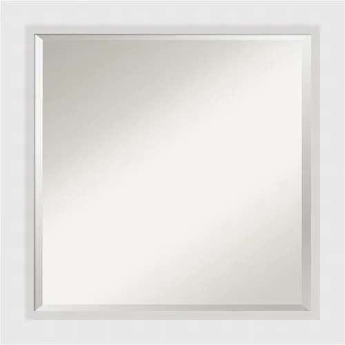 Vista 10 de Amanti Art - Espejo de baño blanco para sobre lavabo, espejo de tocador rectangular blanco de 24x20, marco de madera moderno pequeño, se cuelga