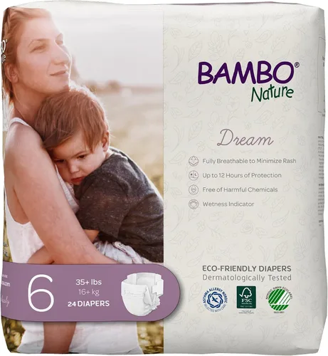 Vista 31 de Bambo Nature Pañales hipoalergénicos Dream Baby, pañales sostenibles con etiqueta ecológica de primera calidad, protección mejorada contra fugas