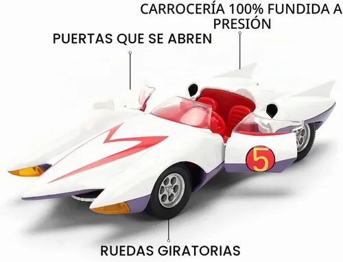 Vista 8 de Jada Mach 5 Speed Racer, juguetes blancos 35882-escala 1/32 modelo de auto fundido a presión