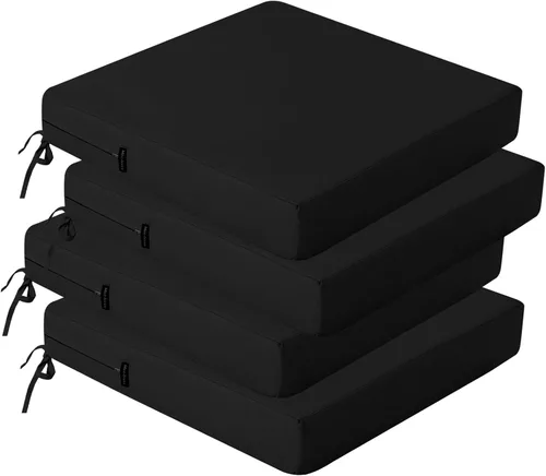Vista 22 de idee-home Juego de 2 cojines para sillas de exterior, cojines de asiento impermeables para muebles de patio, almohadilla de repuesto para silla