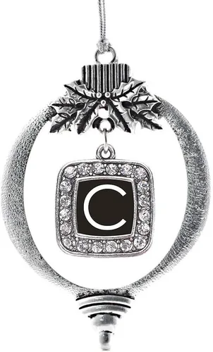 Vista 25 de Inspired Silver - Adorno con dije de reina de rodillo - Adornos navideños cuadrados de plata con joyas de circonita cúbica