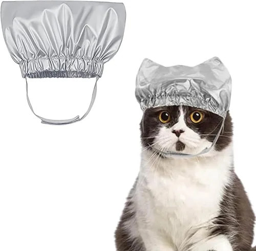 Vista 10 de Gorro de ducha para mascotas, impermeable, reutilizable, con correa ajustable, para gatos y perros, gorro de baño para gatos, perros, gatitos