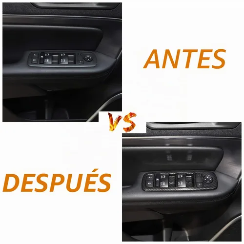 Vista 4 de JeCar Kit de moldura de botón interior para cubierta de interruptor de elevación de ventana para Jeep Grand Cherokee 2011-2020 y Jeep Cherokee Negro