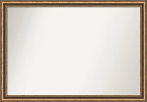 Vista 94 de Amanti Art Espejo de baño de bronce para sobre fregadero, 24 x 24 pulgadas, espejo de tocador cuadrado estrecho de bronce Manhattan, marco de madera