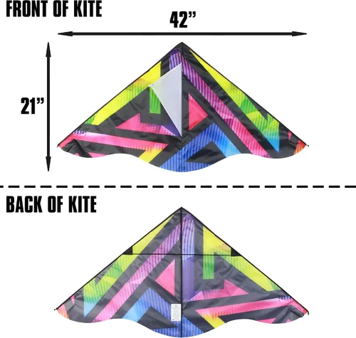 Vista 3 de X Kites DLX Delta Nylon Kite, 42 Inch Wide Delta Kites