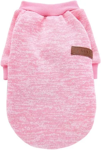 Vista 5 de Ropa para mascotas, suéter suave, cálido y grueso, suéter de invierno para perros (talla S, color rosa) Jecikelon pullover pet apparel for dogs