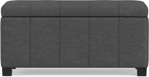 Vista 7 de SIMPLIHOME Dover - Reposapiés con almacenamiento rectangular contemporáneo de 36 pulgadas de ancho en aspecto de lino gris pizarra, tapizado