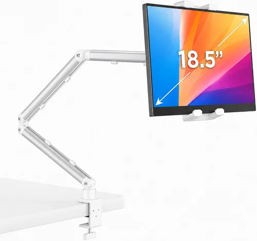 Vista 9 de Soporte de monitor portátil 15.6", soporte de brazo de tableta resistente Negro