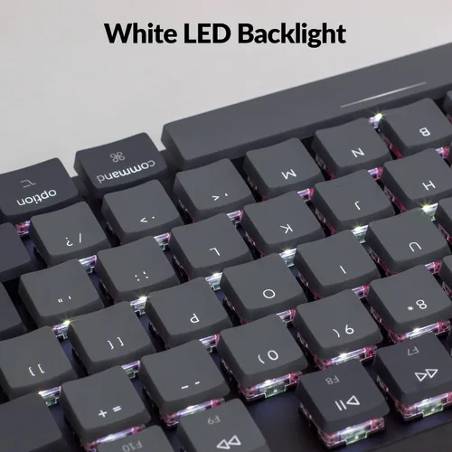 Vista 6 de Keychron K1 SE 87 teclas ultradelgado teclado mecánico inalámbrico Bluetooth USB con retroiluminación LED blanca interruptor óptico menta de perfil