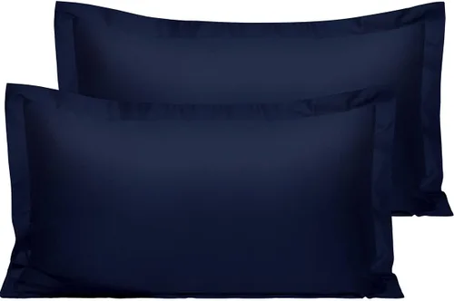 Vista 43 de NTBAY Fundas de almohada estándar de algodón – Fundas de almohada de algodón egipcio de 500 hilos, paquete de 2 fundas de almohada Oxford súper