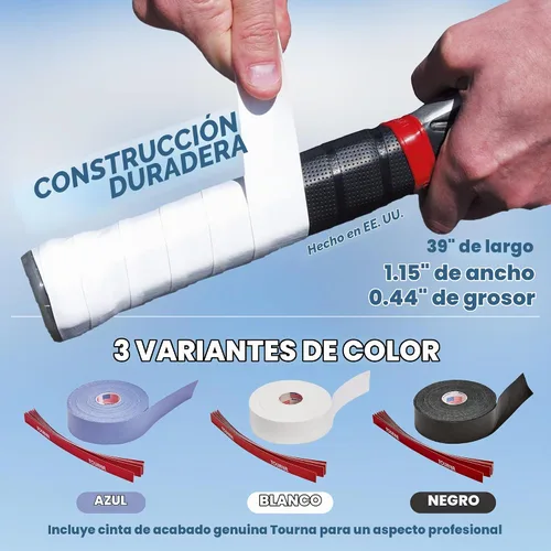 Vista 4 de Tourna Mega Tac Extra Tacky Overgrip - Paquete de 10 Negro