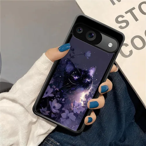 Vista 1647 de Compatible con Google Pixel 4A 5G Mobile Case Creative Acrylic Panel trasero Silicona Protección Grip especialmente diseñado para Google Pixel 4A 5G