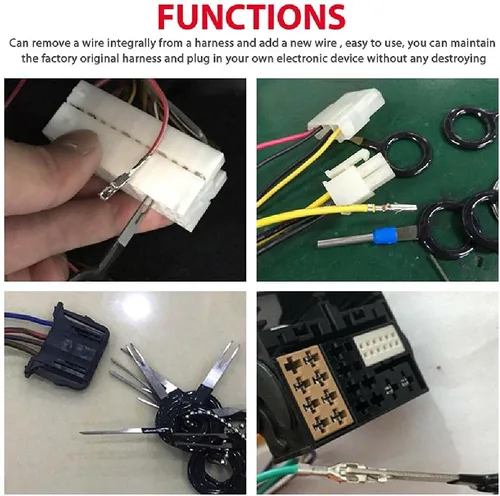 Vista 9 de Herramienta de extracción de terminales de alambre de acero 39PCS Conector de crimpado de cableado eléctrico de automóvil Kit extractor de pines