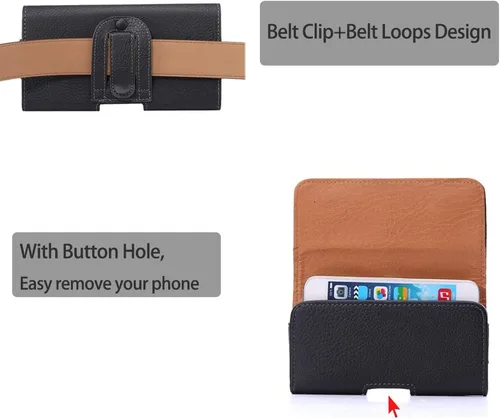 Vista 4 de Funda para iPhone mini, SE 2020, 8, 7, 6, 6s, 6s, funda de cuero para cinturón con clip para teléfono celular