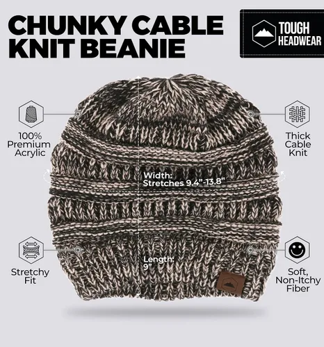Vista 43 de Gorro de punto para mujer, cálido y suave, elástico, para clima frío de Tough Headwear