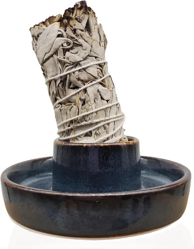 Vista 13 de Dorepine - Quemador de incienso de cerámica hecho a mano para palos, soporte para varillas de incienso para meditación, sala de yoga, decoración