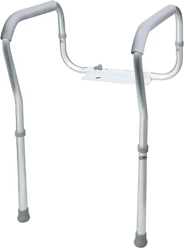 Vista 2 de Carex Rieles de seguridad para inodoro, marco de seguridad de inodoro ajustable y desmontable con asas para ancianos, discapacitados