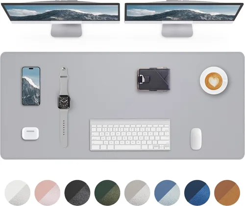 Vista 50 de Tapete protector para escritorio y mouse, antideslizante, de piel sintética, tapete impermeable de escritura para laptop, para oficina y hogar