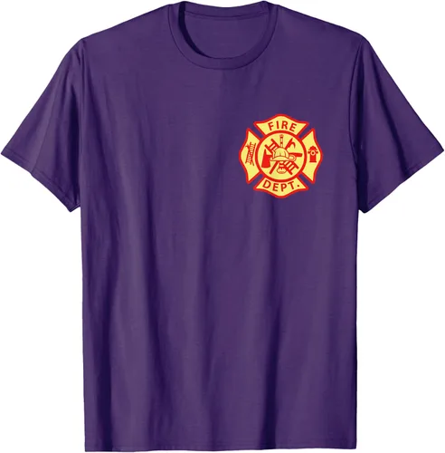 Vista 95 de Camiseta con logotipo de bomberos con símbolo de bombero, Negro
